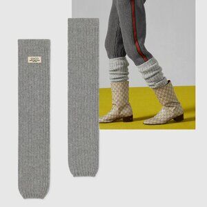 GUCCI LEG WARMERS GRAY SOFT CASHMERE UNISEX sz M MEDIUM
